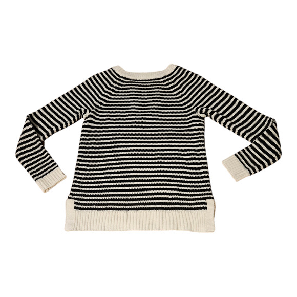 Gap XS Black and White Striped Knit Long Sleeve Pullover Sweater - Picture 5 of 8